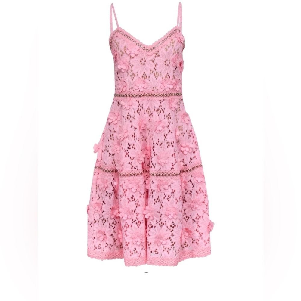 MICHAEL Michael Kors Pink Lace Floral A-Line Dress